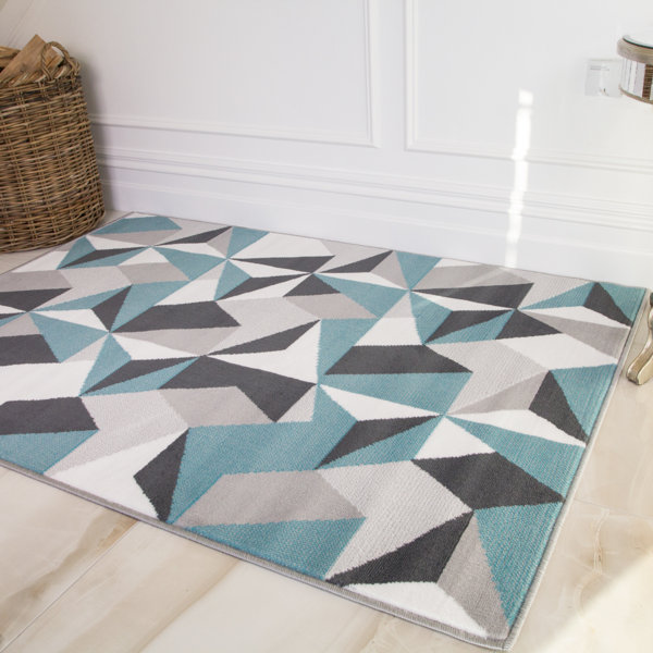 Isabelline Arlo Kaleidoscope Grey/Cream/Blue Rug & Reviews Wayfair.co.uk